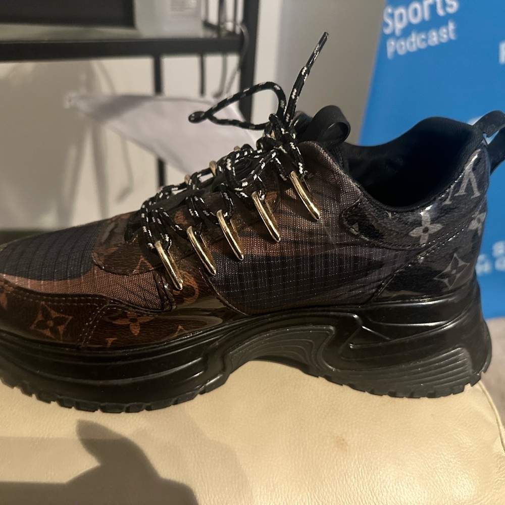 Louis Vuitton Brown Metallic Sneakers with Chunky Sole - Picture 2 of 3